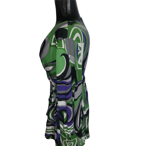 American Eagle Colorful Abstract Wrap Long Sleeve Top 4X - Picture 5 of 6